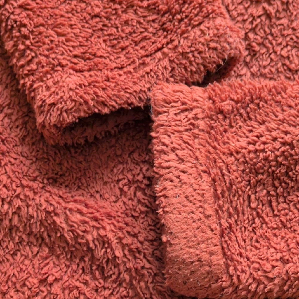 PATAGONIA I Los Gatos Burr Rust Orange Fleece Sherpa 1/4 Zip Pullover Top, L - Picture 7 of 13